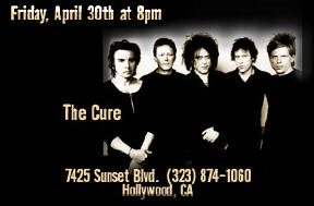 RockWalk Induction: The Cure, Friday, April 30th at 8pm
